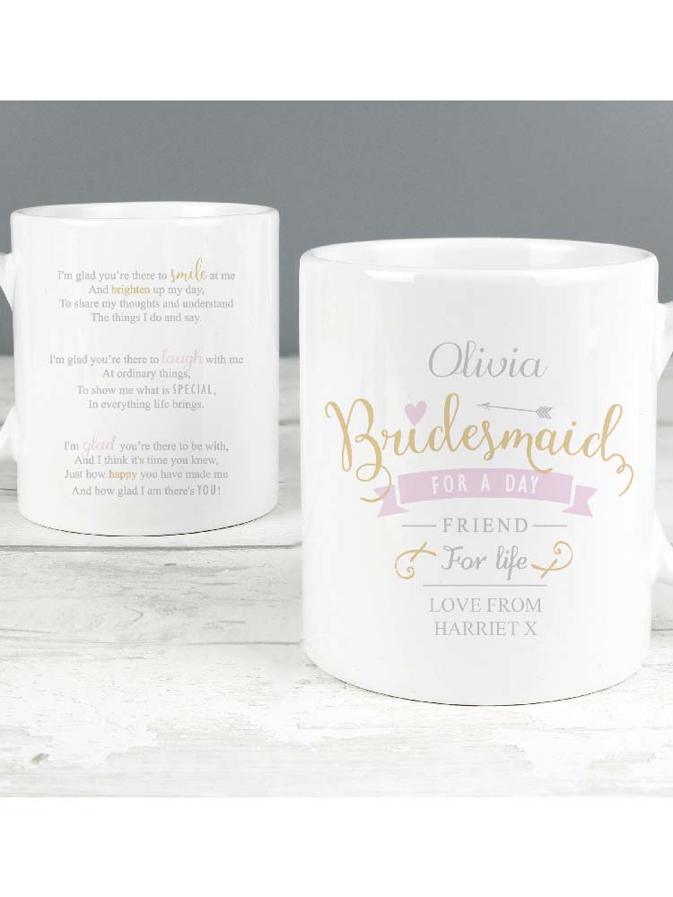 Personalised I Am Glad... Bridesmaid Mug