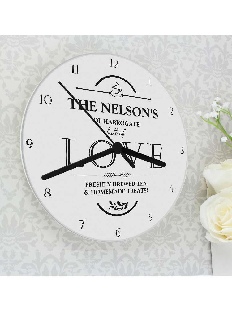 Personalised Full of Love Glass Clock