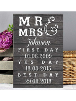 Personalised Mr & Mrs, First Day, Yes Day & Best Day Metal Sign