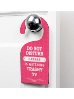 Personalised Pink 'Do Not Disturb' Door Hanger