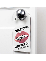 Personalised Rose Gold Lips Hen Party Door Hanger