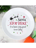 Personalised Santa Stop Here Plastic Plate