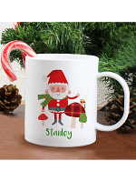 Personalised Christmas Toadstool Santa Plastic Mug