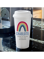 Personalised Rainbow Double walled Travel Mug