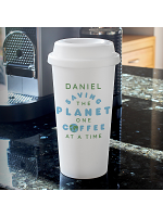 Personalised 'Saving the Planet' Double Walled Travel Mug