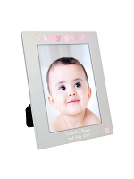 Personalised Silver 5x7 Baby Girl Photo Frame