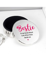 Personalised #Bestie Round Trinket Box