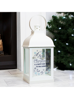 Personalised Christmas Frost White Lantern