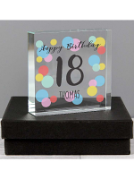 Personalised Birthday Colour Confetti Large Crystal Token