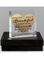 Personalised Every Love Story Is Beautiful Large Crystal Token