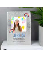 Personalised Rainbow 4"x4" Glitter Glass Photo Frame