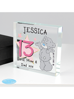 Personalised Me To You Sparkle & Shine Birthday Large Crystal Token