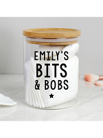 Personalised Free Text Glass Jar with Bamboo Lid