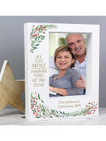Personalised 'Wonderful Time of The Year Christmas' 7x5 Box Photo Frame