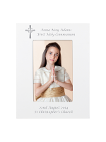 Personalised Cross White 6x4 Photo Frame
