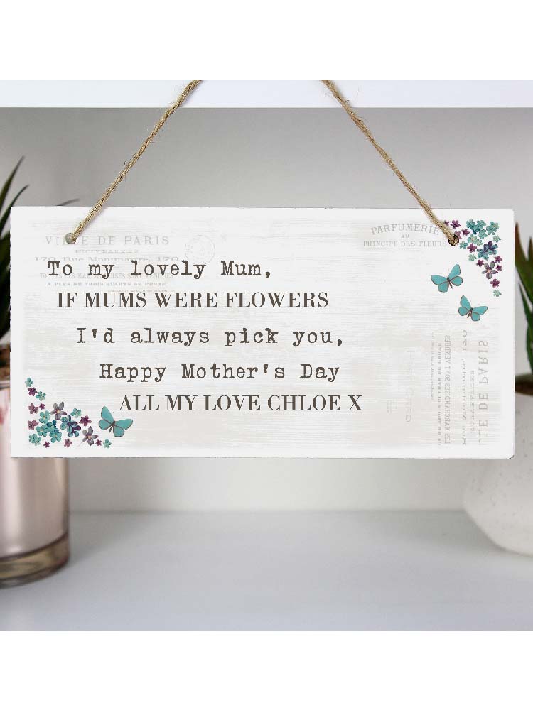 Personalised Forget me not Wooden Sign