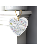 Personalised Botanical Wooden Heart Decoration