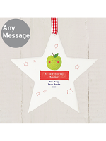 Personalised Apple for the Teacher Wooden Star Decoration