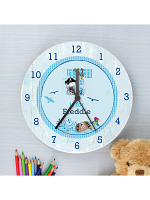 Personalised Pirate Shabby Chic Large Wooden Clock