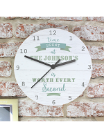 Personalised Time Spent Shabby Chic Large Wooden Clock