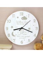 Personalised Twinkle Twinkle Shabby Chic Large Wooden Clock