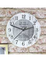 Personalised Any Message Shabby Chic Large Wooden Clock