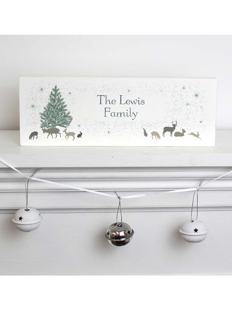 Personalised A Winters Night Wooden Block Sign