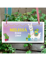 Personalised Llama Wooden Sign