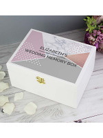 Personalised Geometric White Wooden Keepsake Box