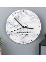 Personalised Marble Effect Wooden Clock