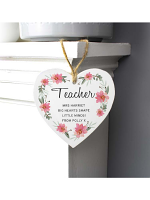 Personalised Floral Sentimental Wooden Heart Decoration