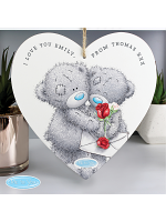 Personalised Me to You Valentine 22cm Large Wooden Heart Decoration