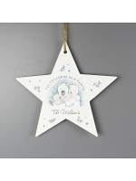 Personalised 1st Christmas as a Family Wooden Star Decoration