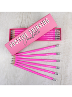 Personalised Positive Thinking Box and 12 Pink HB Pencils