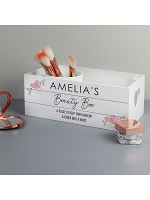 Personalised Abstract Rose White Wooden Crate