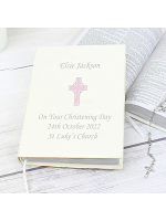 Personalised Pink Cross Holy Bible - Eco-friendly