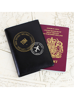Personalised Stamped Black Passport Holder