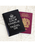 Personalised Keep Calm Black Passport Holder