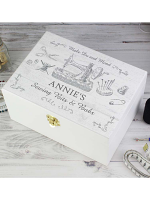 Personalised Sewing Kit White Wooden Keepsake Box