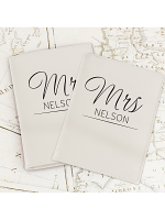 Personalised Classic Mr & Mrs Cream Passport Holders