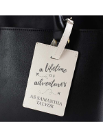 Personalised 'Lifetime of Adventures' Cream Luggage Tag