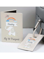 Personalised My 1st Cream Passport Holder & Luggage Tag Set