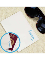 Personalised Blue Name Island Cream Passport Holder