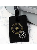 Personalised Stamped Black Luggage Tag