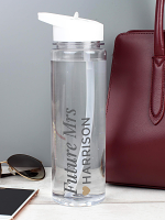 Personalised Gold Heart Island Water Bottle