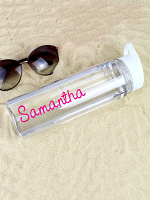 Personalised Pink Name Island Water Bottle