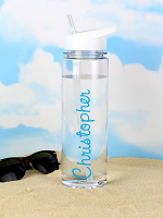 Personalised Blue Name Island Water Bottle