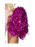 Pink Pom Poms -sold in pairs- Metallic