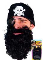 Pirate Beard Black Nylon Deluxe Carded (Quantity 1)