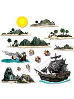 Pirate Ship And Island Props (14 in a pack)